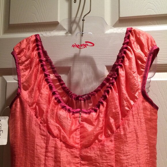 ABS by Allen Schwartz Orange Salmon Cocktail Sun Causal Dress Size Large NWT - Picture 7 of 10